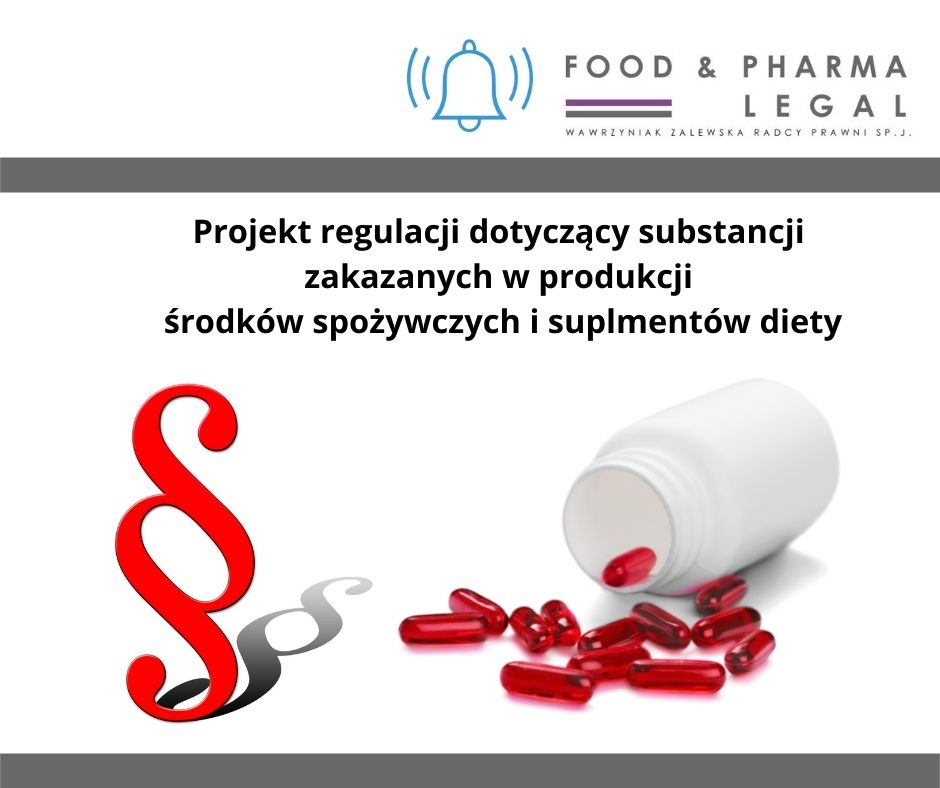 Projekt regulacji dotyczący substancji zakazanych w produkcji środków spożywczych i suplementów diety 