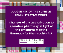 Changes of the authorisation to operate a pharmacy in light of the amendment of the Pharmacy for Pharmacists Act 