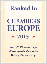 Ranking of Chambers and Partners Europe 2015